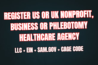 register US UK nonprofit business startup company healthcare phlebotomy agency