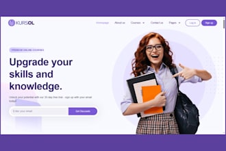 design educational website lms website education landing page elearning website