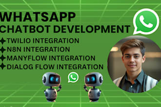 whatsapp chatbot with twilio manychat voiceflow dialogflow wati botpress expert