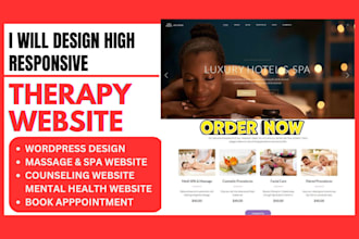 design therapy website counseling spa massage cosmetology mental health website