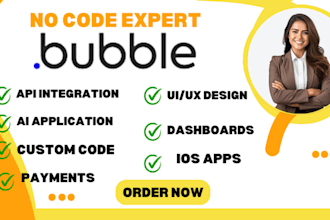 build bubble app, bubble io mvp web app, bubble io saas website app developer
