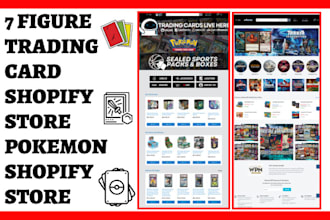 design 7 figure trading card website trading card shopify store pokemon store