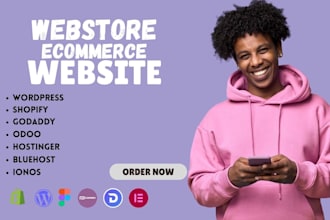 webstore ecommerce website hostinger blueshot ionos shopify odoo godaddy expert