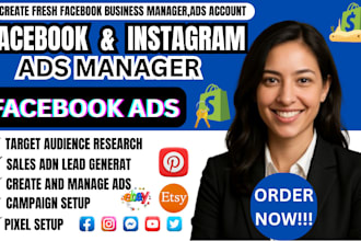 be your shopify facebook ads and instagram ads campaigns manager