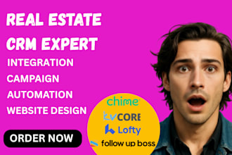 set up kvcore, lofty, chime, and idx CRM for real estate lead generation