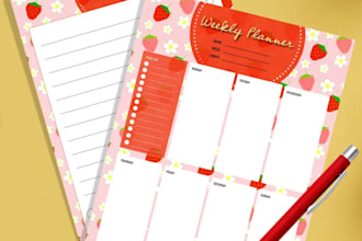 design custom printable planners, to do list, and more