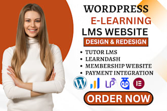 design e learning education tutor lms website learndash lms membership website