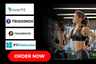 setup and upload workouts on everfit truecoach trainerize and do automation