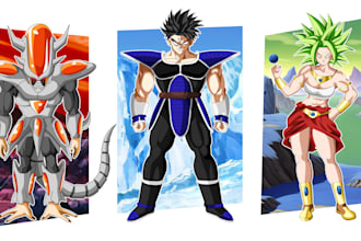 draw dragon ball adaptation and design of anime character