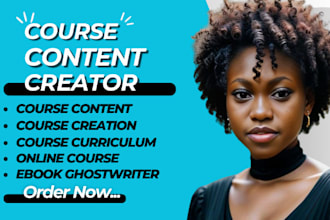 create online course content course creation course curriculum ebook writing