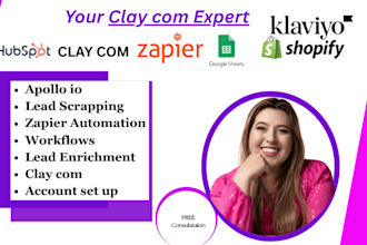 setup clay, clay com, hubspot crm, klaviyo, instantly ai, yotpo sms apollo io
