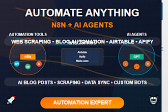 build n8n ai agent automate blog post, scrape website, apify, airtable, make,n8n