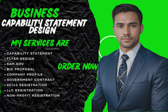 do your capability statement, government contract, bid proposal, grant writing