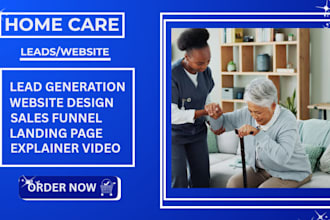 home care leads home care elderly care leads logo design home care landing page