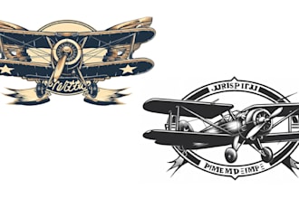 make high resolution vintage aviation logo