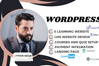 build wordpress learndash learnpress tutor sensei  lms online course website seo