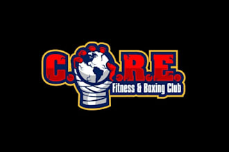 create up coming fitness boxing club logo
