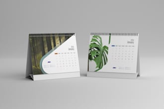 design 2026 desk and wall calendar print ready in 24 hours
