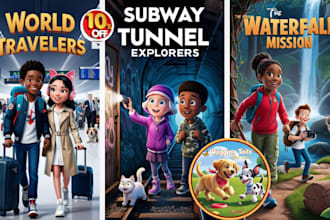 design a picture book, kids book, and children story with fun cartoon character
