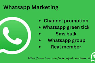 promote whatsapp channel, sms bulk, whatsapp group, real member