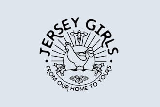 design amazing jersey girls logo with small farm