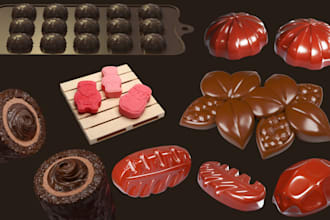 create 3d chocolate mold design injection mold silicone mold in solidworks
