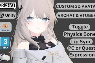 create a custom vrchat avatar anime vr chat 3d furry vrc avatar 3d vtuber model
