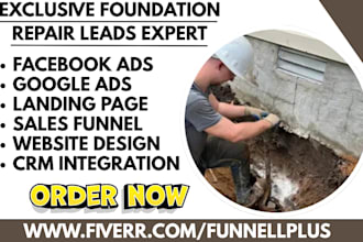 design foundation repair leads basement crawl space home repair landing page