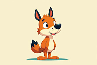 make retro vintage cartoon character with unique flat style