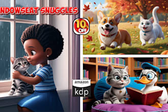 design a children book with african american kids illustration and story book