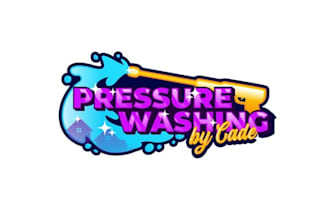 design colorful classic pressure wash logo