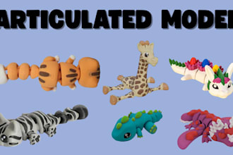 design flexi model for printing 3d articulated model bjd toy articulated toy stl