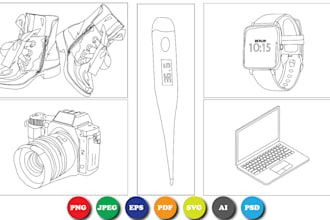 draw detailed line art and vector line art within 24 hours