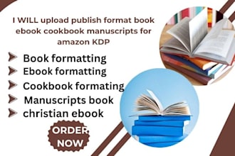 upload publish format book ebook cookbook manuscripts for amazon KDP