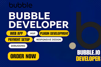build responsive bubble io app, mvp, saas, ai, plugin, website no code
