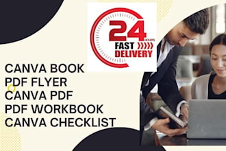 design canva checklist book pdf, pdf workbook flyer in 24 hours
