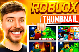design eye catching roblox thumbnail in 1 hour