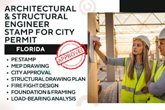 review and stamp pe stamp california and florida city permit, mep, hvac, adu