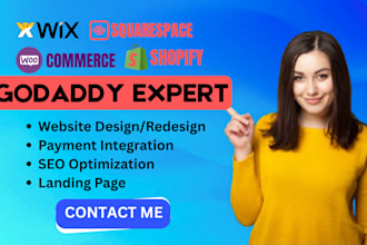 ecommerce on godaddy clixlo wix squarespace shopify expert odoo website
