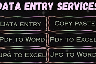 do fast data entry pdf and image to word excel copy paste