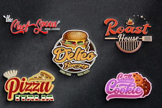 do restaurant food BBQ café coffee shop logo design