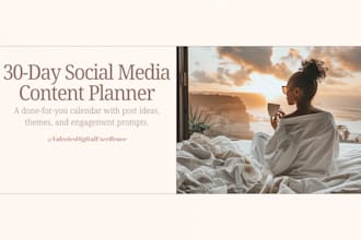 create a done for you 30 day social media content calendar with captions