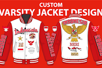 design custom varsity jacket illustrations for your brand or project