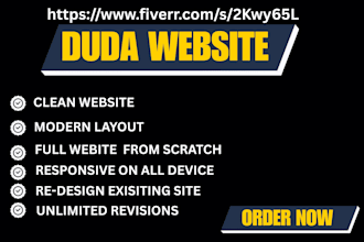 design responsive duda website, landing page, framer wix studio SEO expert