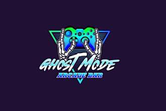 design ghost mode arcade bar logo