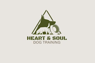 design heart soul dog training logo