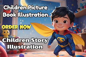 do children storybook illustration, kids picture book cover design amazon KDP