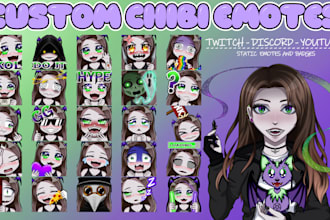 draw custom chibi emotes and badges for you