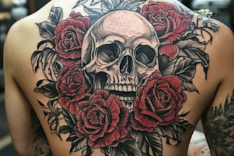 create unique custom tattoo design for you, sleeve tattoo