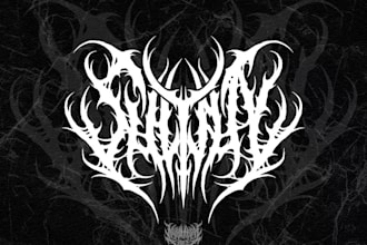 make killer black metal dungeon logo and icon for you